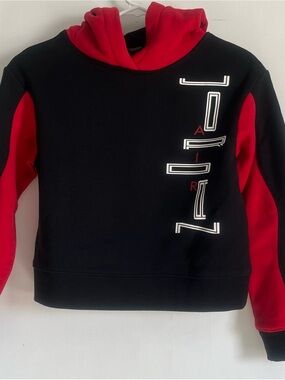 NWOT Jordan Black and Red Kids Hoodie with Vertical Logo